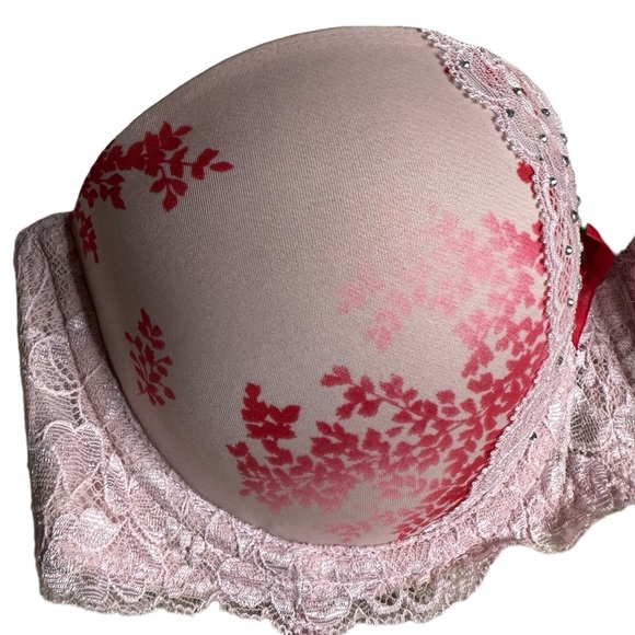 Victoria’s Secret Dream Angels Strapless Muti-Way Pink Pattern Rhinestones 32C - Picture 6 of 7